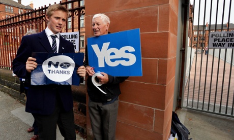 Polling day in the Scottish independence referendum on 18 September 2014, at Notre Dame primary school in Glasgow.