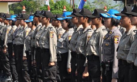 Indonesian policewomen have to undergo a virginity test before being employed. Photograph: Freddy Um