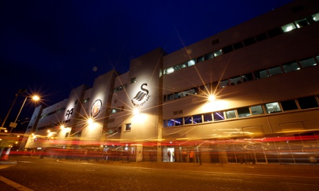A view of Swansea's Liberty Stadium before the match against Liverpool.