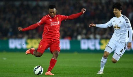 Daniel Sturridge gets in a shot away, but goes wide.