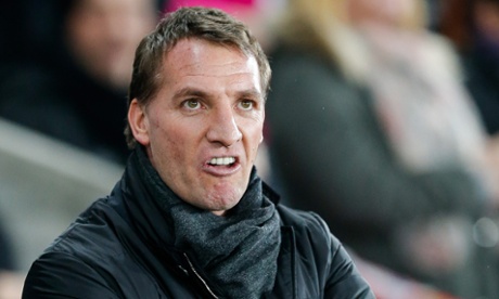 The Liverpool Manager Brendan Rodgers looks on as his side play Swansea City at the Liberty Stadium.