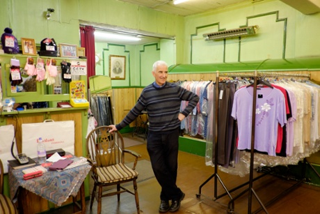 Michael Albert stands in Blustons clothes shop, which is closing after 80 years of trading.