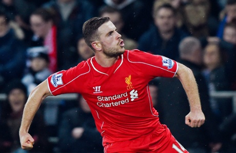 Jordan Henderson celebrates.