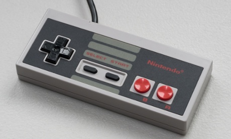 A control pad for the Nintendo Entertainment System, launched in 1983