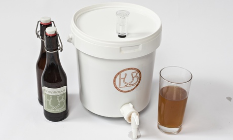 Stuart's home beer-brewing kit.