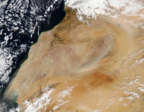Dust storms across the western Sahara