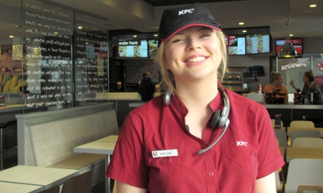 KFC Denton Rock team member Beth in The Billion Dollar Chicken Shop. Photograph: Wild Pictures/BBC