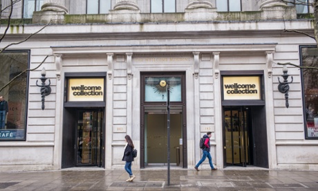 GVs of The Wellcome Collection and Institute and interiors of it's reception. Euston Road London.
