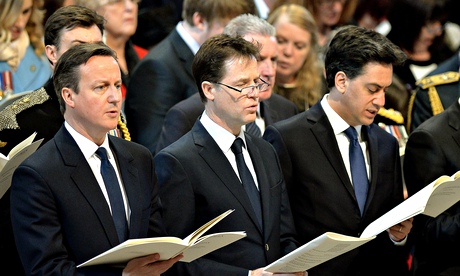 David Cameron, Nick Clegg and Ed Miliband