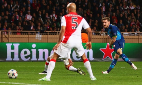 Aaron Ramsey fires in Arsenal's second. Game on.