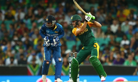 Faf du Plessis in action for South Africa against Sri Lanka.