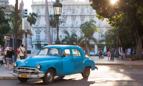 A 1950s car, synonymous with Cuba, parked in Havana Vieja, Havana