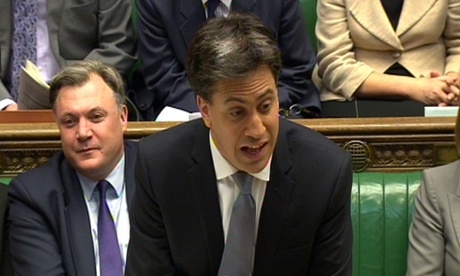 Labour leader Ed Miliband speaks during prime minister's questions on Wednesday.