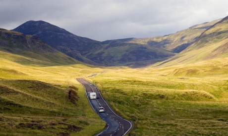 A road in the Grampian highlands of Scotland