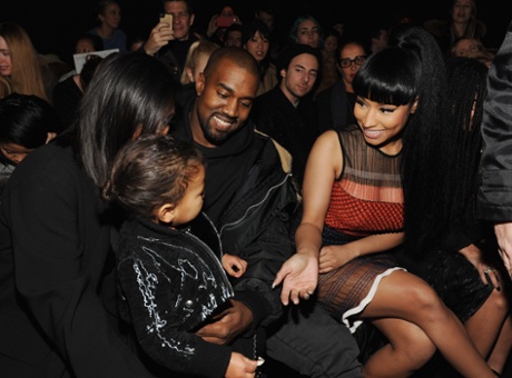 Kim Kardashian, North West, Kanye West and Nicki Minaj at New York fashion week
