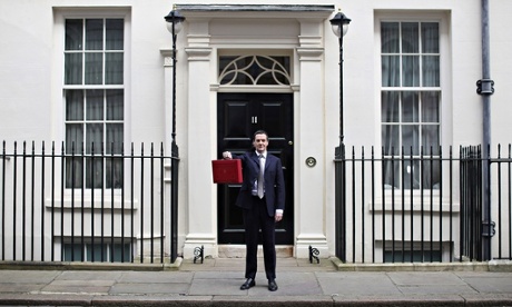 George Osborne holding the red box