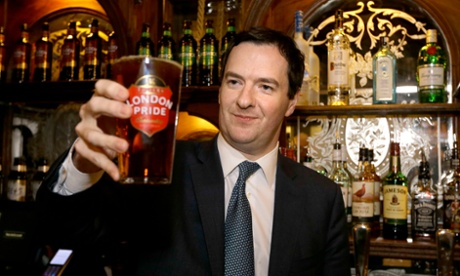 George Osborne with a pint of beer