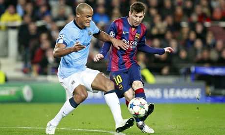 Vincent Kompany and Lionel Messi