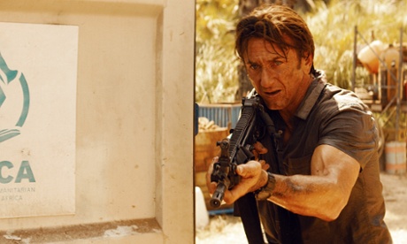 Sean Penn as ex-hitman Jim Terrier in The Gunman.