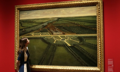 A painting by Leonard Knyff, entitled View of Hampton Court, part of the royal collection exhibition at Buckingham Palace.