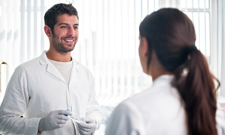 My thoughts about my female colleagues are making me feel guilty (posed by models). Photograph: Cultura Science/Matt Lincoln/Getty Images