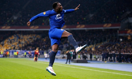 Romelu Lukaku celebrates.