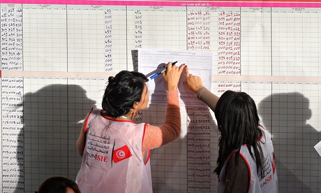 Counting votes for Tunisian presidential elections
