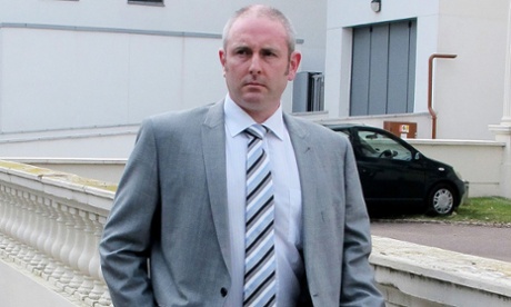 Police officer Nicholas Doherty leaves Warwick crown court.