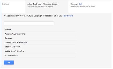 Find out what Google thinks you like – and tells advertisers.