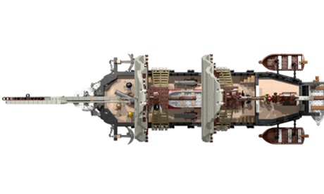 Top view of the Lego HMS Beagle.