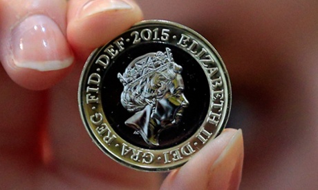 A new two pound coin with the latest portrait of the Queen
