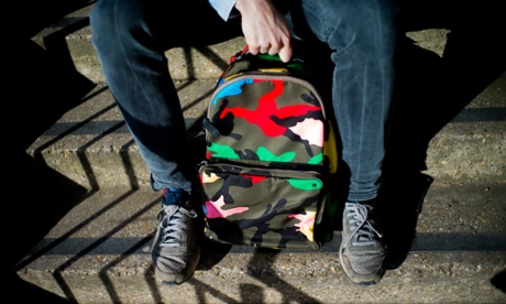 Archie Bland's camouflage backpack