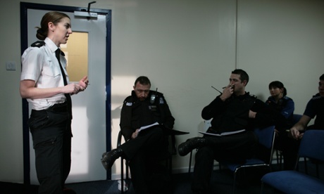 The Kingfisher team during a briefing at Cowley police station.