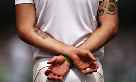 Kevin Pietersen looks on from the field during an Ashes Test between England and Australia