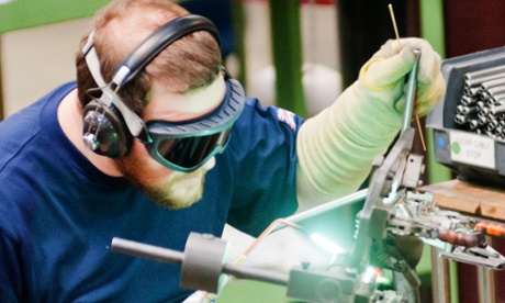 A worker at a British manufacturing firm