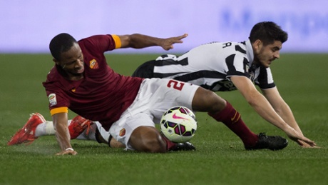Juventus' Alvaro Morata and Seydou Keita hit the ground, not much doing in Rome.