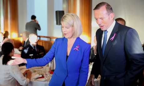 The Prime Minister Tony Abbott with Ambassador for Women and Girls Natasha Stott Despoja.