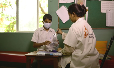 hepatitis C patient given ribavirin at MSF clinic in Mumbai