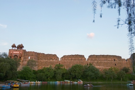 Today, the moat around Purana Qila is popular for boating.
