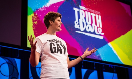Political commentator and lawyer Sally Kohn leads a TEDYou session.