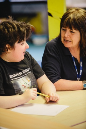 A Doubletrees school pupil in a sex education class.