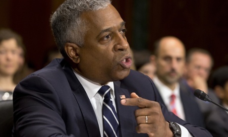In this 2013 file photo, B Todd Jones of  Minnesota, President Obama's then-nominee for director of the Bureau of Alcohol, Tobacco, Firearms and Explosives, testifies on Capitol Hill in Washington.