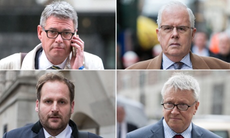Clockwise from top left: the Sun’s deputy editor Geoff Webster, chief reporter John Kay, executive editor Fergus Shanahan and royal editor Duncan Larcombe.
