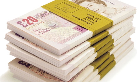 Stack of bank notes.