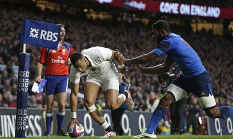 Anthony Watson levels the scores before Ford puts England's noses infront with the conversion.