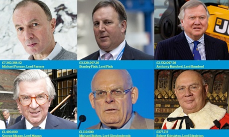 Conservative Party donors made peers.