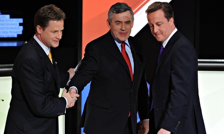 Clegg Brown Cameron TV debate