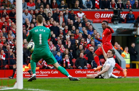 Daniel Sturridge scores the first goal.