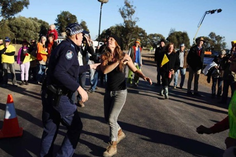 Anti-fracking protests in Frackman.