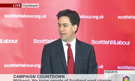 Ed Miliband speaking in Glasgow